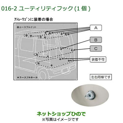 純正部品ダイハツ アトレーワゴンタイプ3/ユーティリティフックC(ユースフルホール専用・1個)※純正品番 999-02060-M5-283【S321G S331G】016